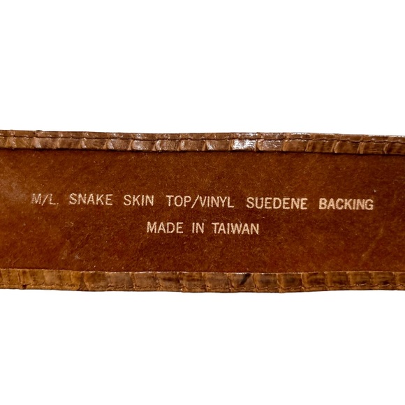 Vintage Brown Snakeskin Belt Size Medium - Large - Picture 6 of 6